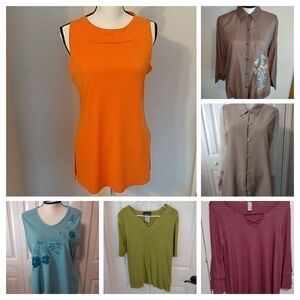 Lot of 7 Mystery Box Women’s Size Large Clothing Top Blouse Bundle